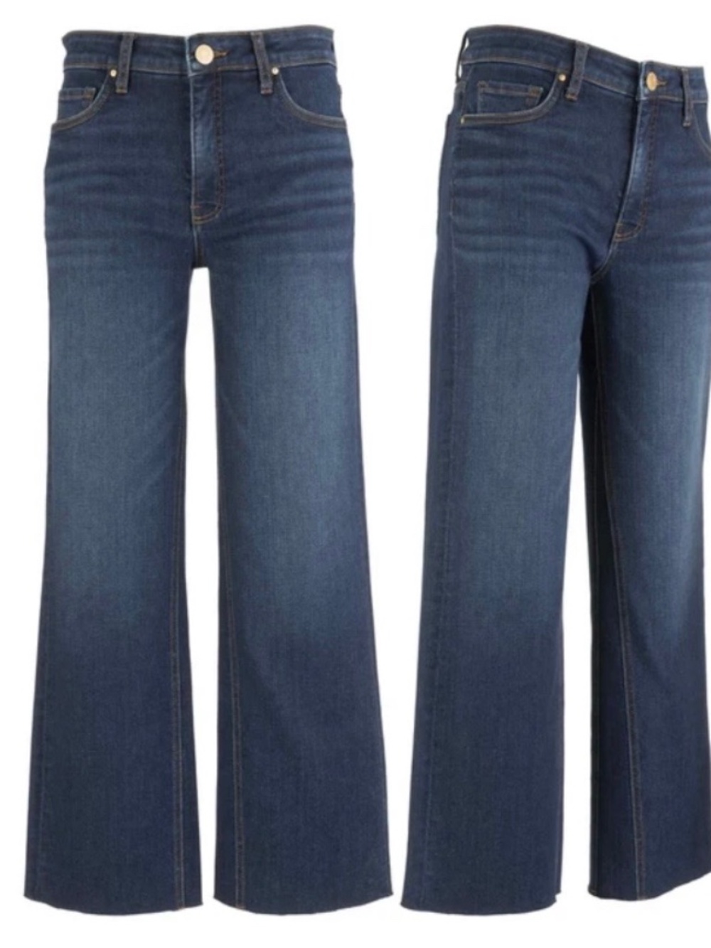 Kut From The Kloth High Waisted Cropped Flare Dark Denim Jeans